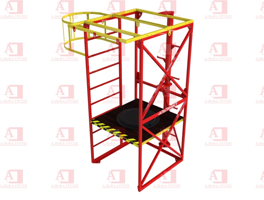 Учебно-тренировочный полигон Альпинист-2-0-6 (2,7м + без бревна) от АЛЬФА ГРУПП для практических занятий на высоте и в замкнутом пространстве с применением средств индивидуальной защиты и стационарных анкерных систем.  